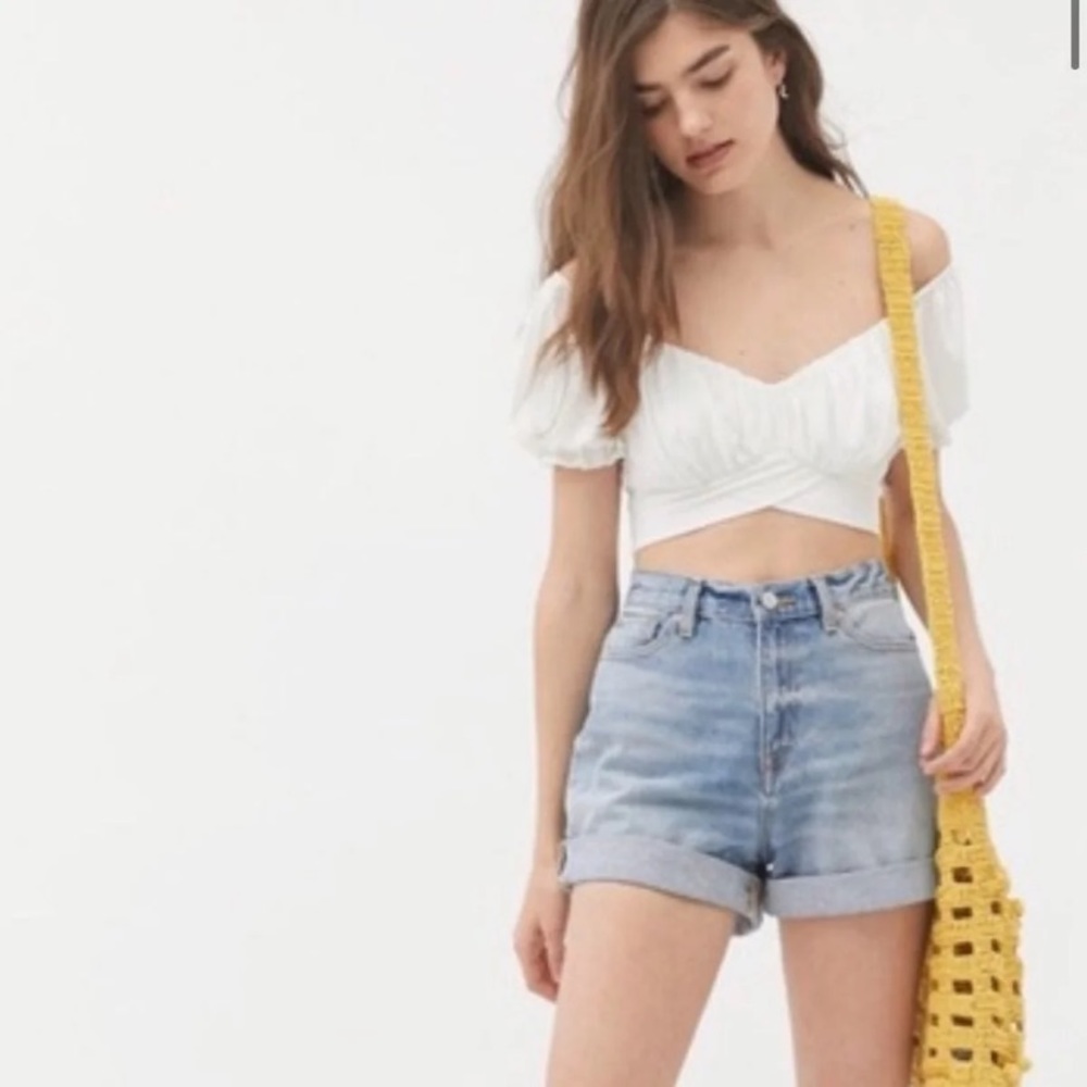 BDG High-Waisted Light Wash Jean Shorts